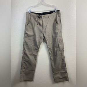 Prana Cargo Outdoor Hiking Nylon Blend Stretch Beige Cream Pants Men’s 38 x 32